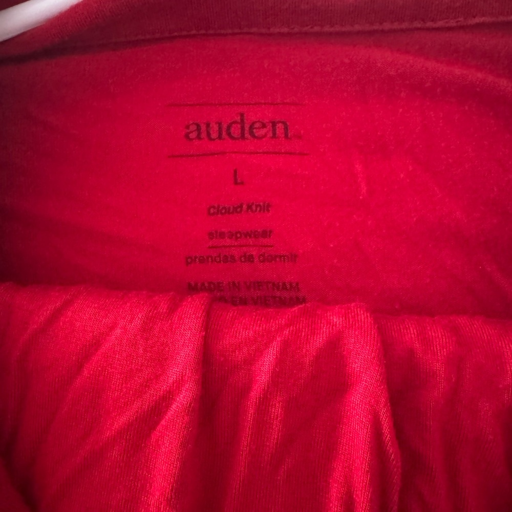 Auden Long Sleeve Notch Collar Top and Pants Pajama Set - Picture 3 of 4
